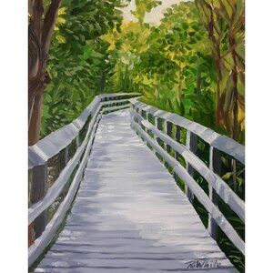 “Winding Road“ Original oil painting on Cradled Wood Panel  8"w x 10"h x 1.5"d